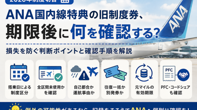 ANA国内線特典の旧制度確認ガイド